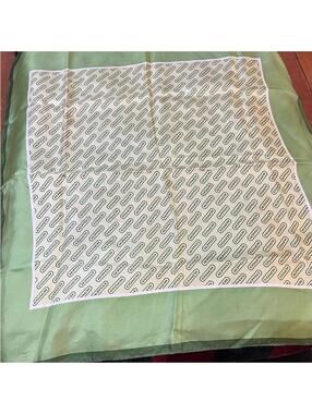Coach Hamptons Collection Green & White Monogram Silk Scarf